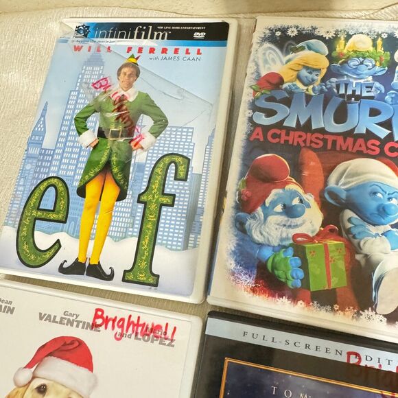 Holiday Movies DVD Lot Of 5 A Christmas Carol Scrooge Elf Dog who saved Smurfs - Picture 4 of 10